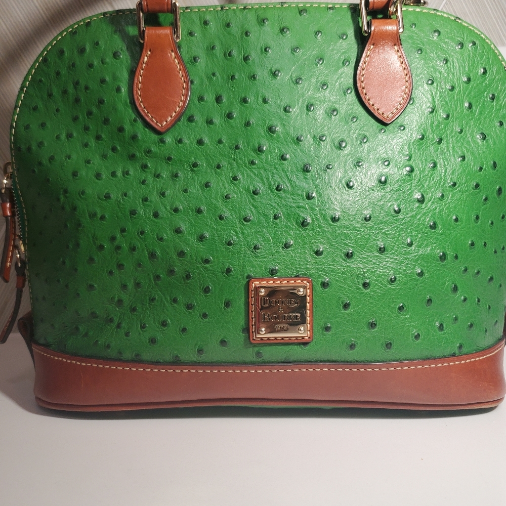 Dooney and bourke ostrich leather handbag green